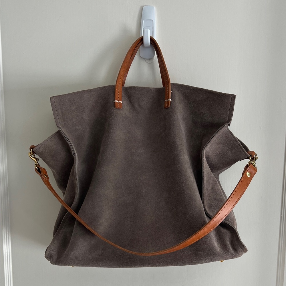 Clare V Taupe suede tote